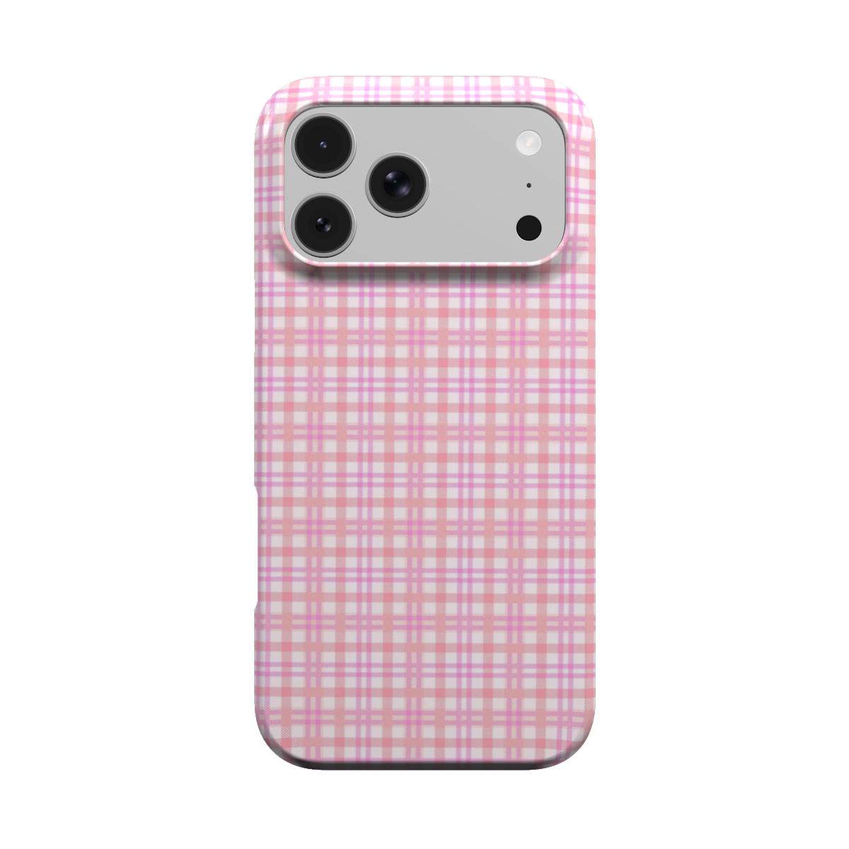 Pink Gingham phone case – MagSafe iPhone case, front view