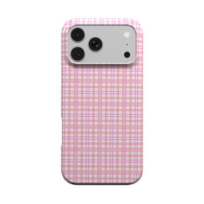 Pink Gingham phone case – MagSafe iPhone case, front view