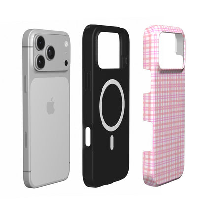 Pink Gingham phone case – MagSafe iPhone case, second detail view