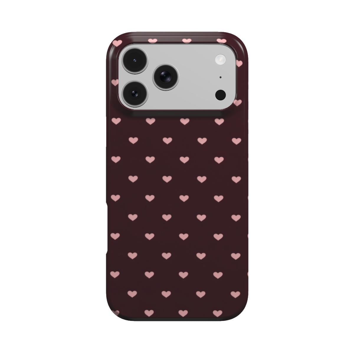 Pink Hearts phone case – MagSafe iPhone case, front view