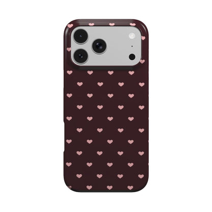 Pink Hearts phone case – MagSafe iPhone case, front view