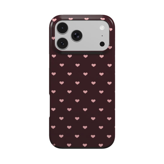 Pink Hearts phone case – MagSafe iPhone case, front view