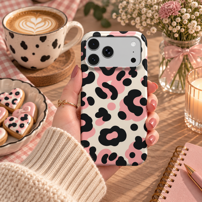 Pink Leopard phone case – MagSafe iPhone case, styled photo