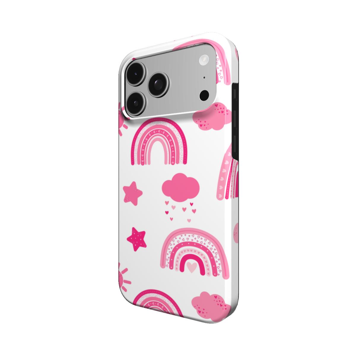 Pink Rainbow phone case – MagSafe iPhone case, detail view