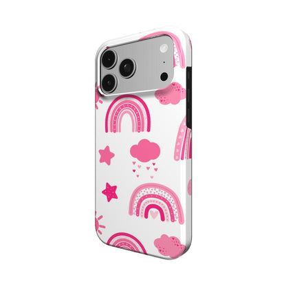 Pink Rainbow phone case – MagSafe iPhone case, detail view