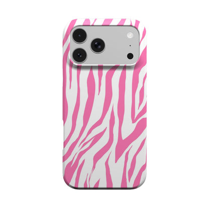 Pink Zebra phone case – MagSafe iPhone case, front view