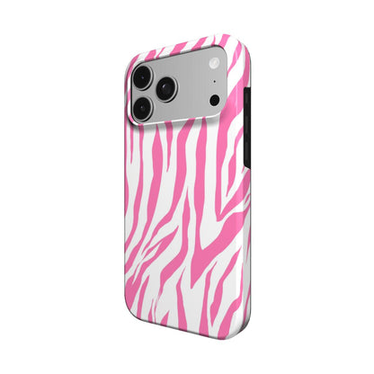 Pink Zebra phone case – MagSafe iPhone case, detail view
