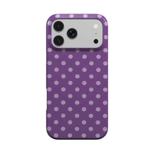 Plum Polka Dot phone case – MagSafe iPhone case, front view
