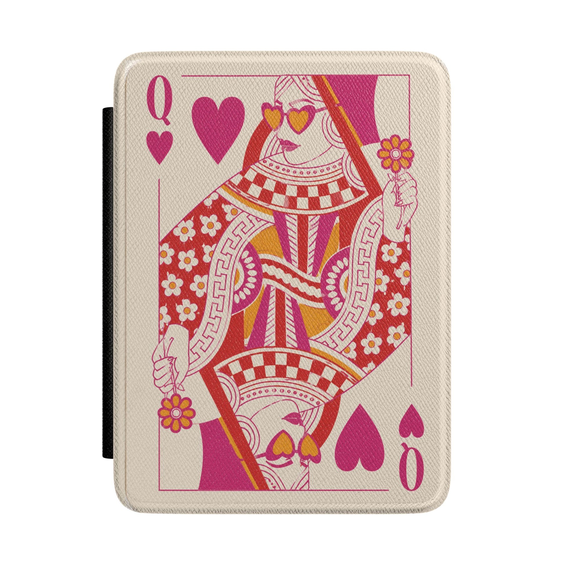 Queen of Hearts Kindle case — playful queen of hearts print