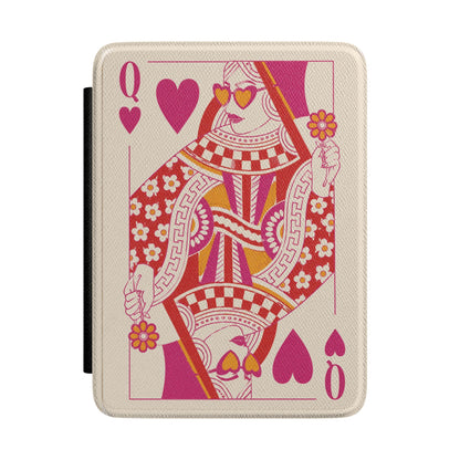 Queen of Hearts Kindle case — playful queen of hearts print