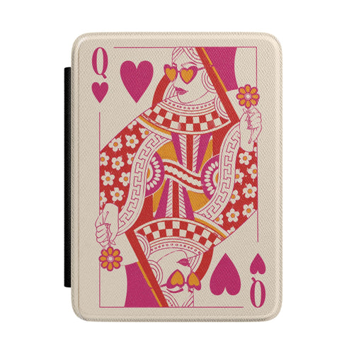 Queen of Hearts Kindle case — playful queen of hearts print