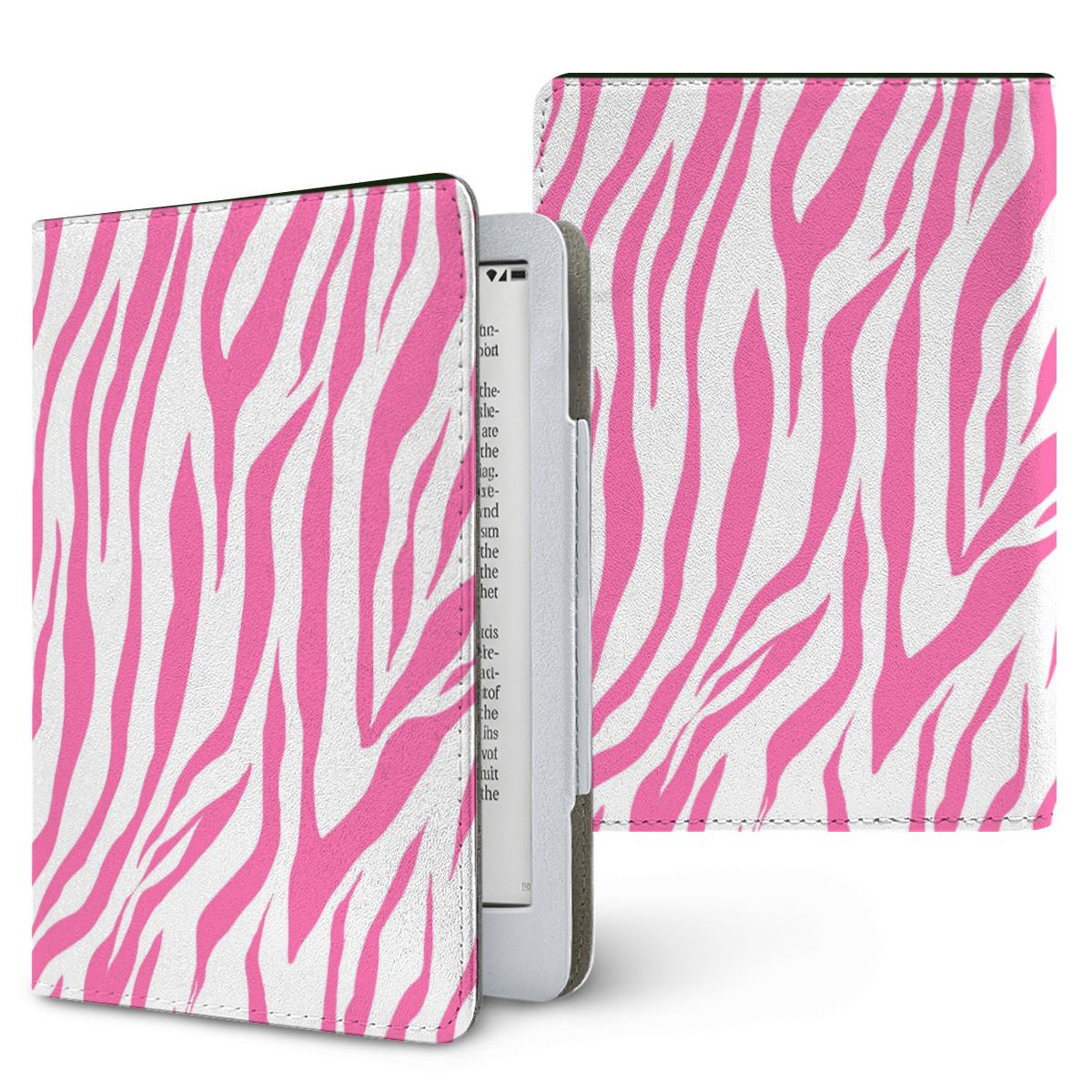Pink Zebra Kindle case — hot pink zebra, printed front and back