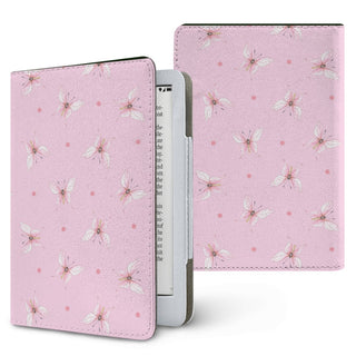 Pink Butterfly Dot Kindle case — butterfly, printed front and back