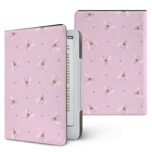 Pink Butterfly Dot Kindle case — butterfly, printed front and back