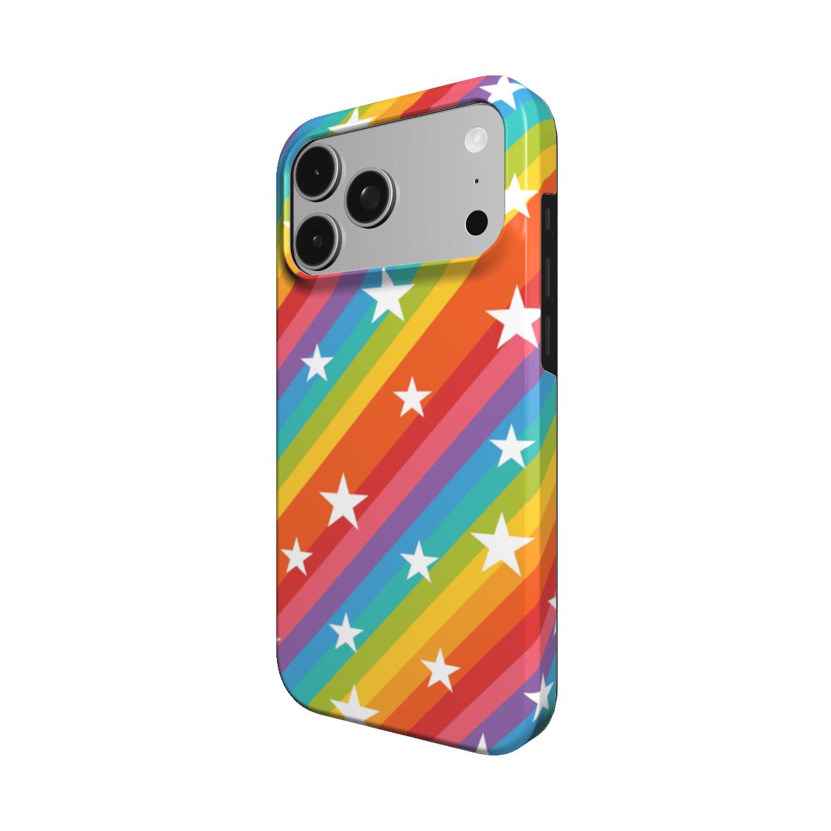 Rainbow Star Stripe phone case – MagSafe iPhone case, detail view