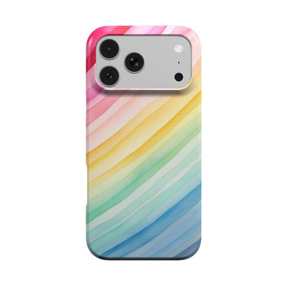 Rainbow Watercolor Stripe phone case – MagSafe iPhone case, front view