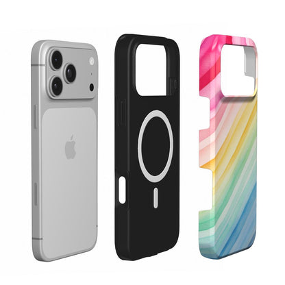 Rainbow Watercolor Stripe phone case – MagSafe iPhone case, second detail view