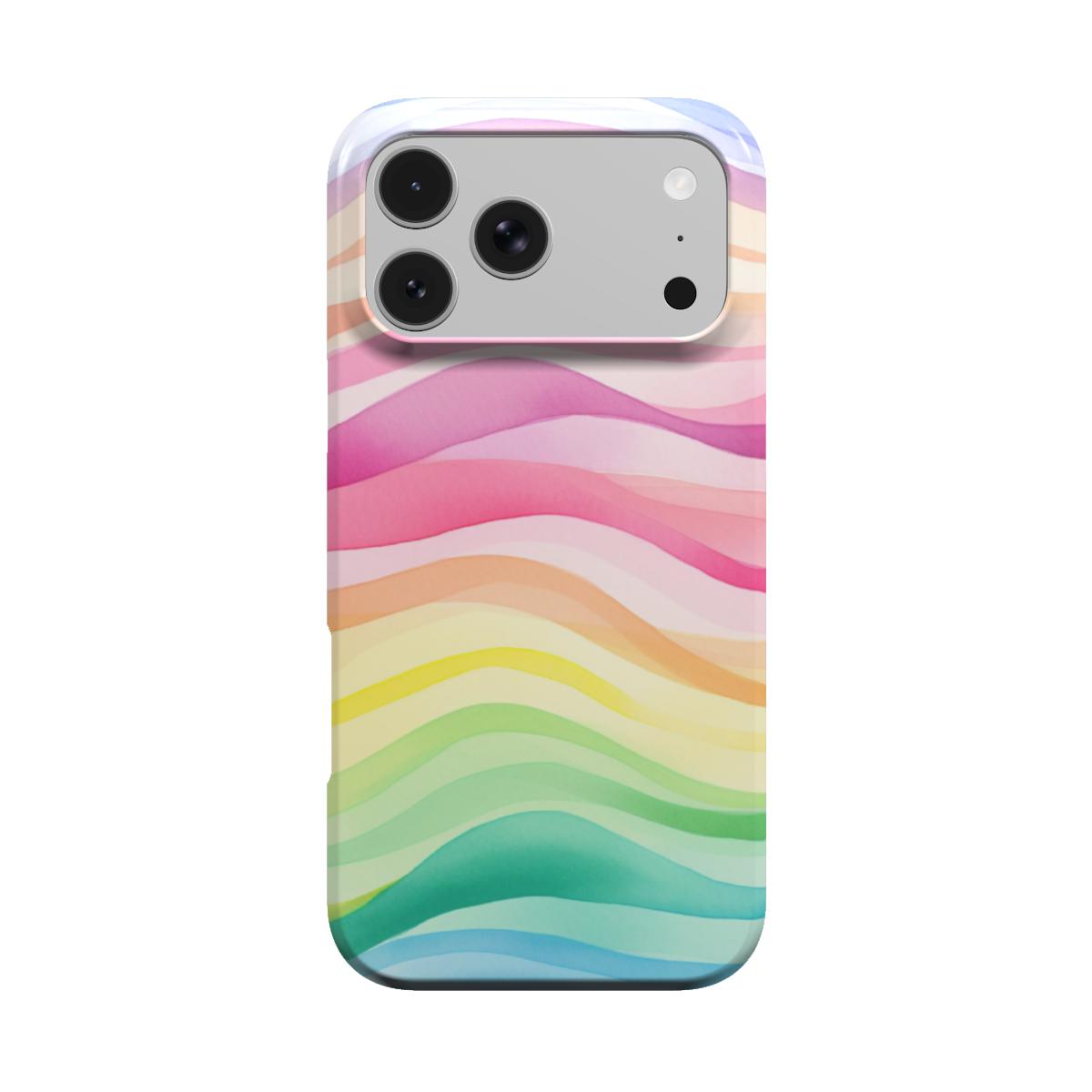 Rainbow Wave phone case – MagSafe iPhone case, front view
