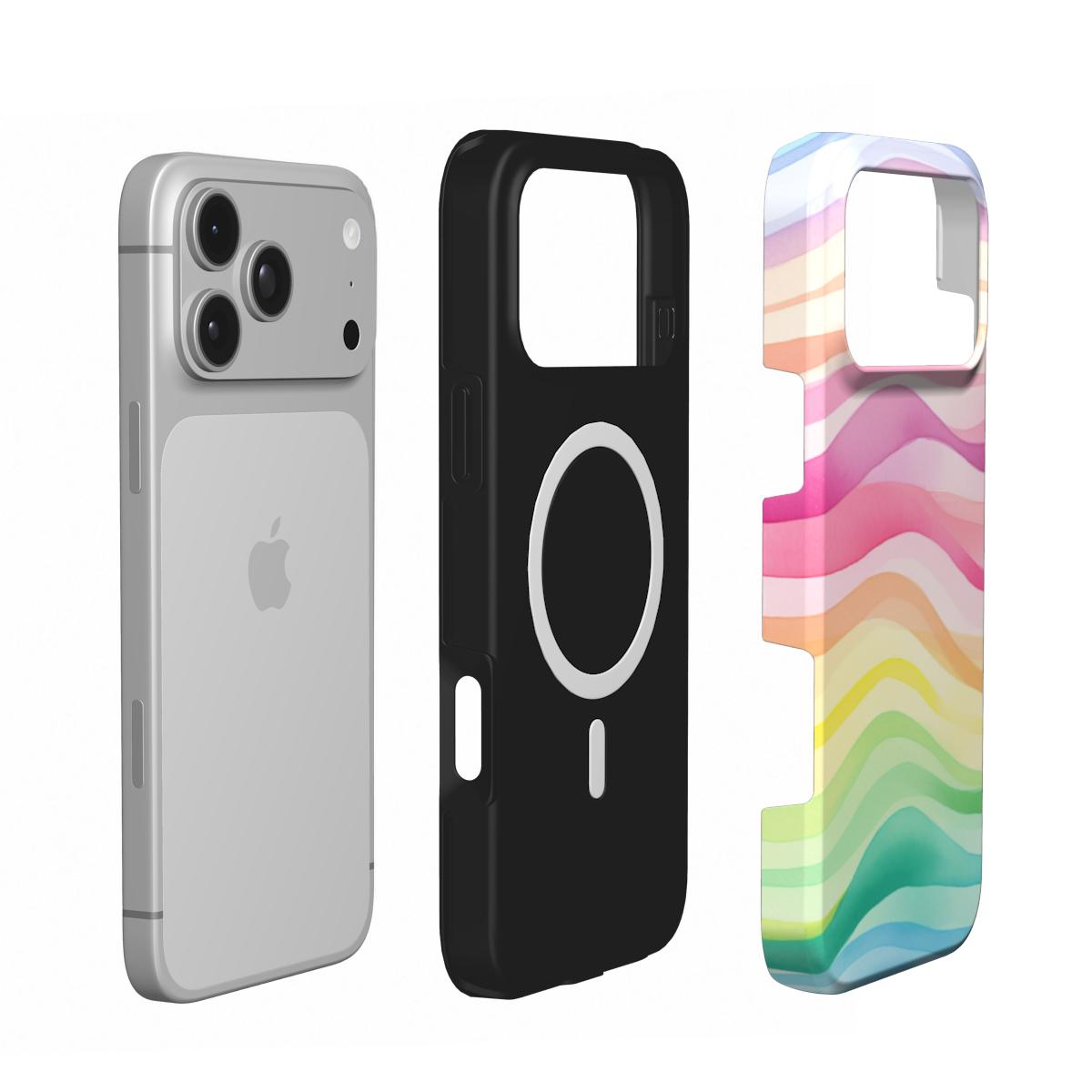 Rainbow Wave phone case – MagSafe iPhone case, second detail view
