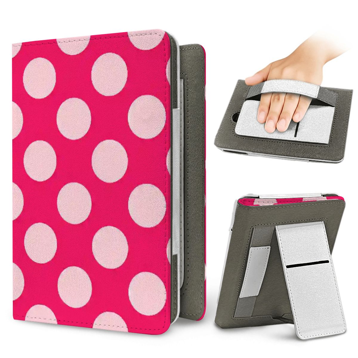 Raspberry Polka Dot Kindle case for Kindle Paperwhite, view 2