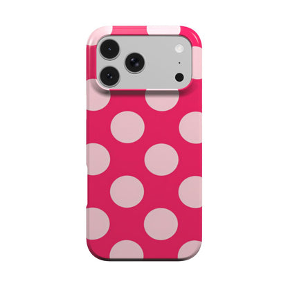 Raspberry Polka Dot phone case – MagSafe iPhone case, front view