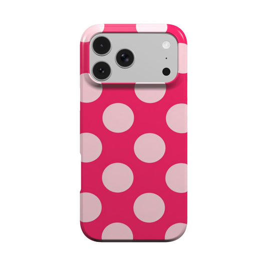 Raspberry Polka Dot phone case – MagSafe iPhone case, front view
