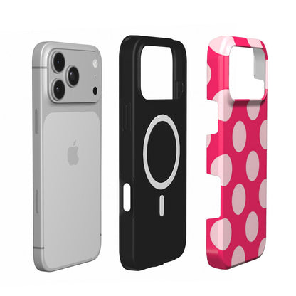 Raspberry Polka Dot phone case – MagSafe iPhone case, layer view