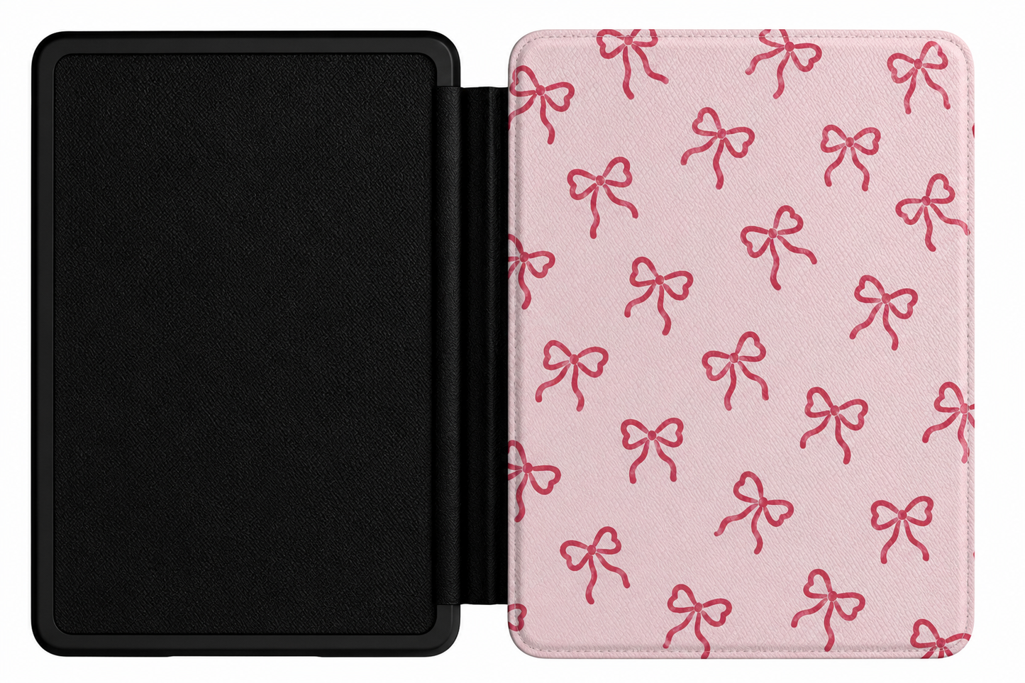 Red Bows Kindle case front cover — red bows print