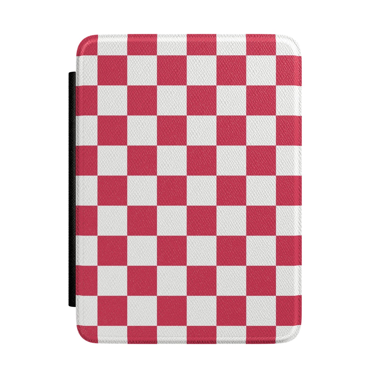 Cherry red and white checkerboard Kindle Paperwhite case front cover — Atelier classic picnic gift