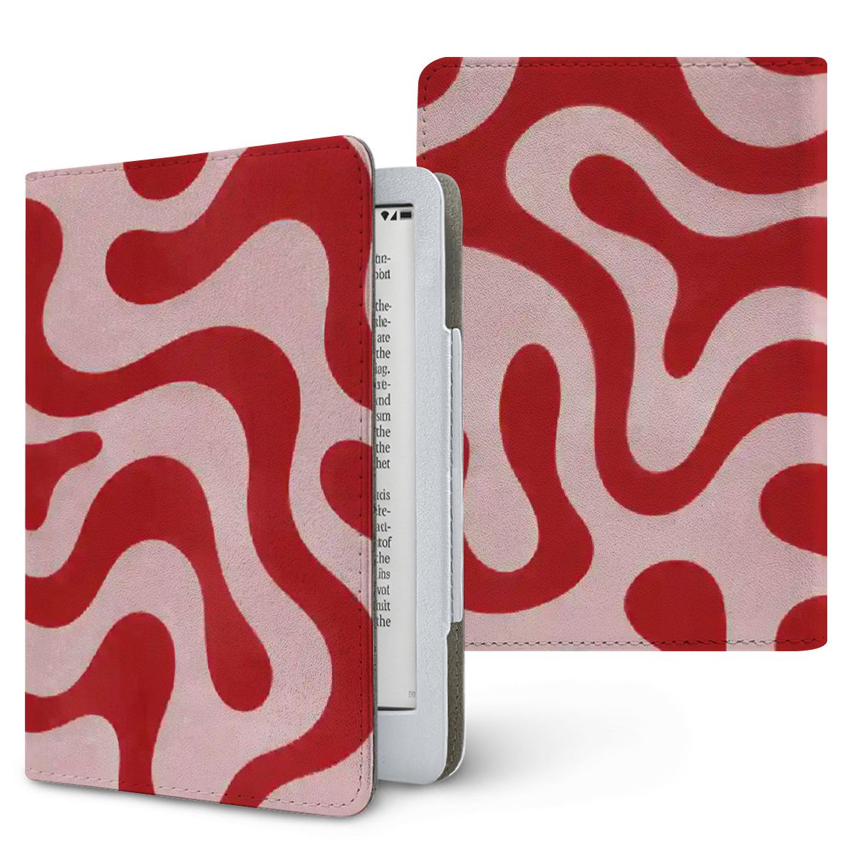 Retro Squiggle Kindle case, printed front and back, fits Kindle Paperwhite 6.8 and 7 inch and Colorsoft