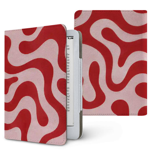 Retro Squiggle Kindle case, printed front and back, fits Kindle Paperwhite 6.8 and 7 inch and Colorsoft