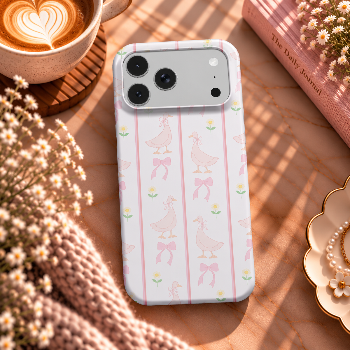 Ribbon Goose phone case – MagSafe iPhone case, lifestyle photo