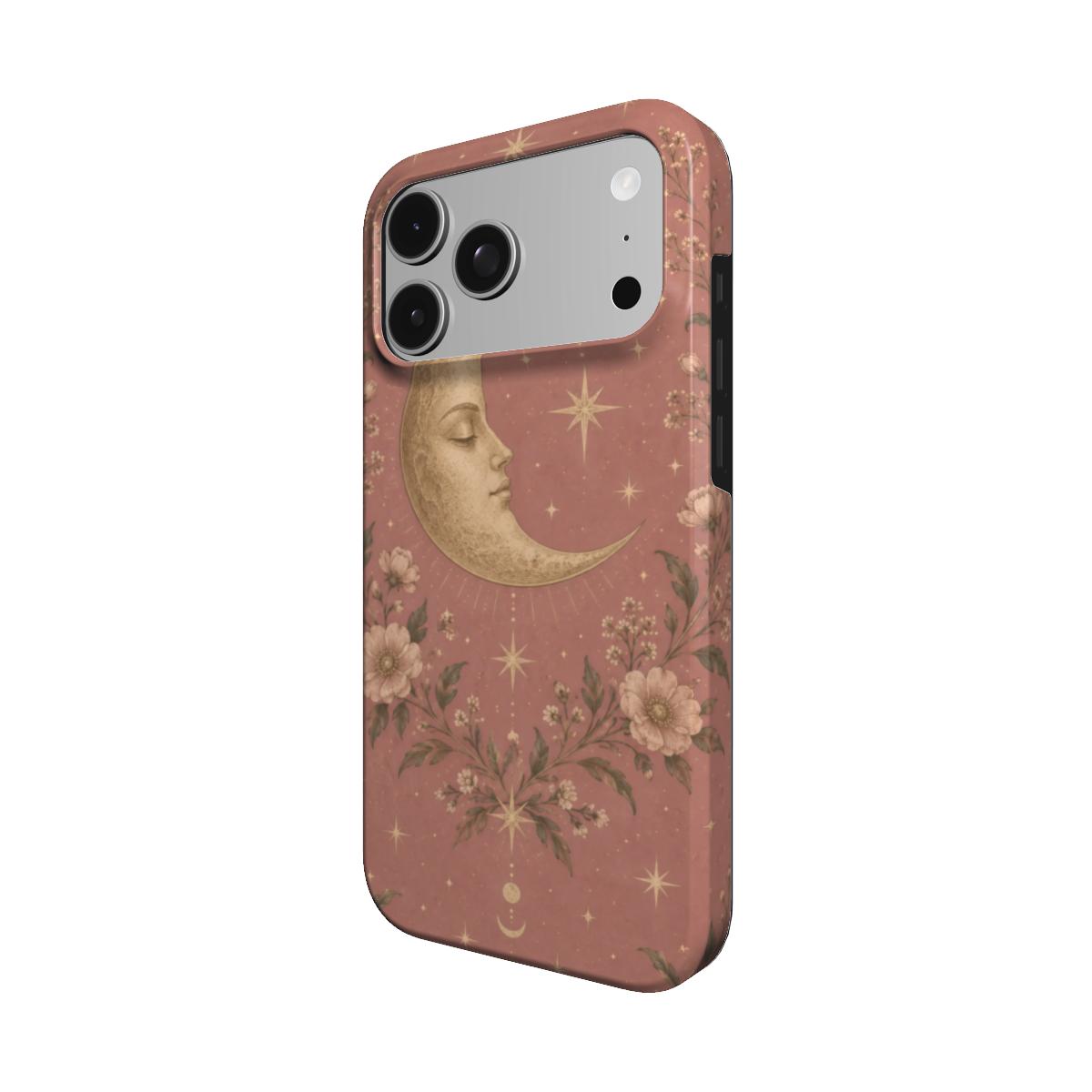 Rose Crescent Moon phone case – MagSafe iPhone case, detail view
