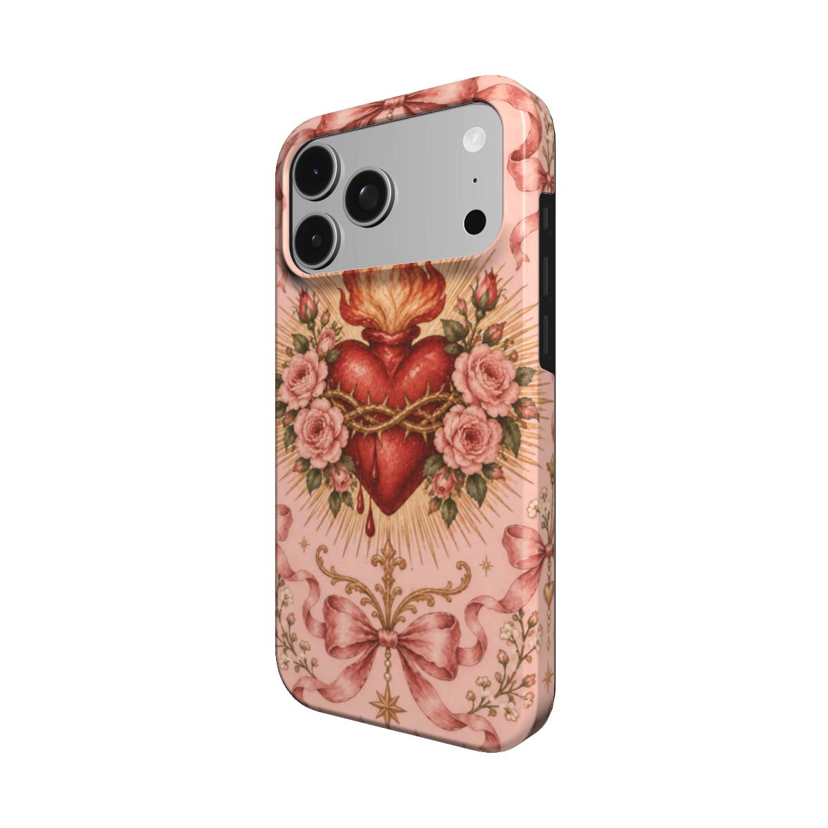 Rose Sacred Heart phone case – MagSafe iPhone case, detail view