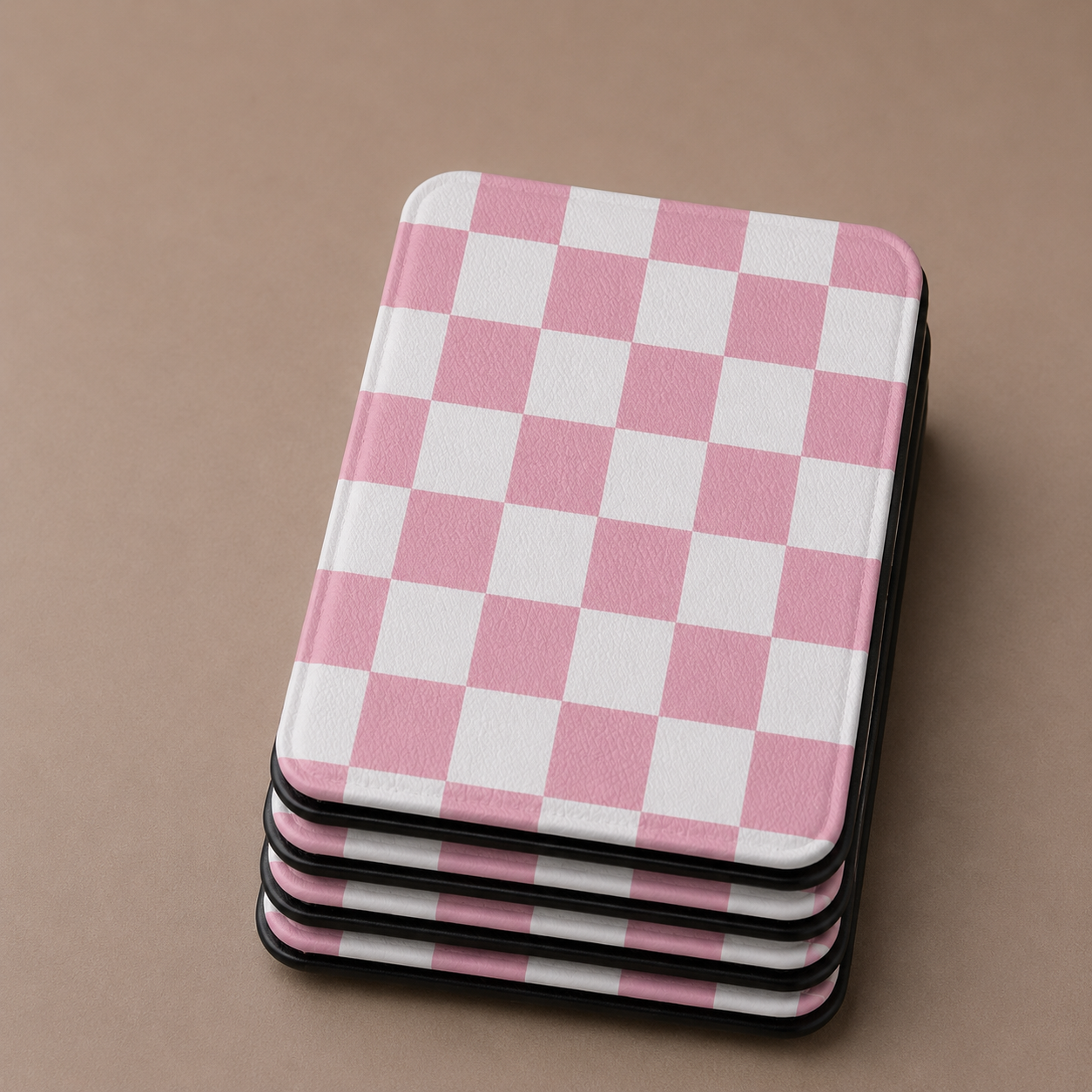 Rose pink and white checkerboard Kindle Paperwhite case — Coquette Reader check gift for her