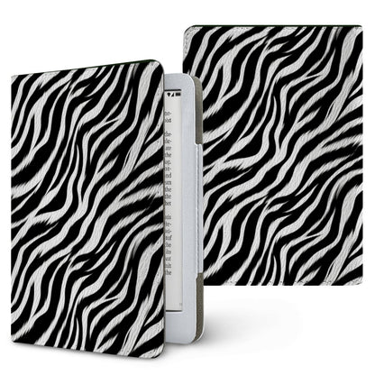 Zebra Kindle case — black & white zebra, printed front and back