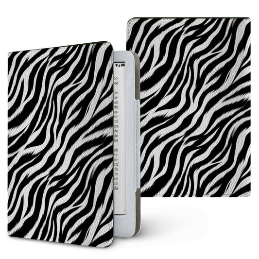Zebra Kindle case — black & white zebra, printed front and back