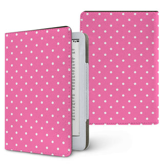 Candy Pink Polka Dot Kindle case — pink dot, printed front and back
