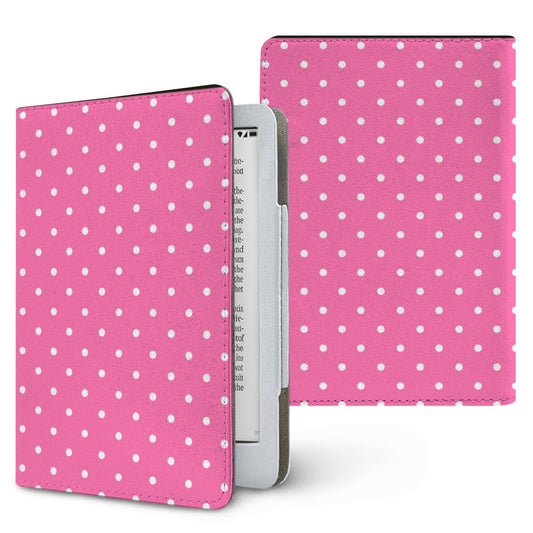 Candy Pink Polka Dot Kindle case — pink dot, printed front and back