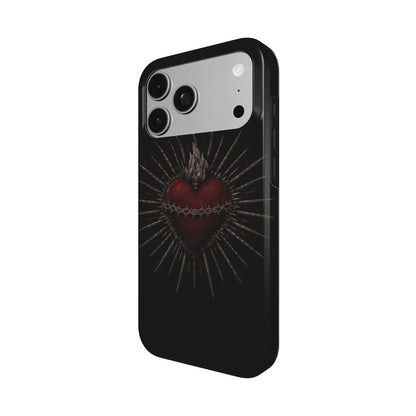 Sacred Heart phone case – MagSafe iPhone case, angled view