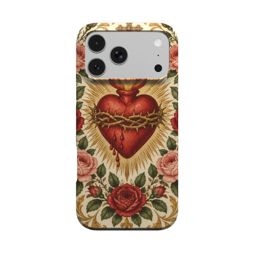 Sacred Heart & Roses phone case – MagSafe iPhone case, front view