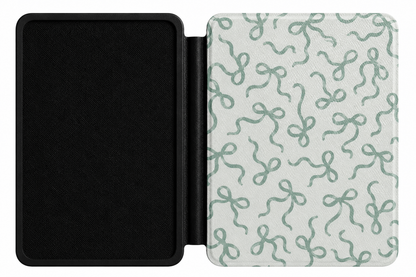 Sage Bows Kindle case shown at an angle