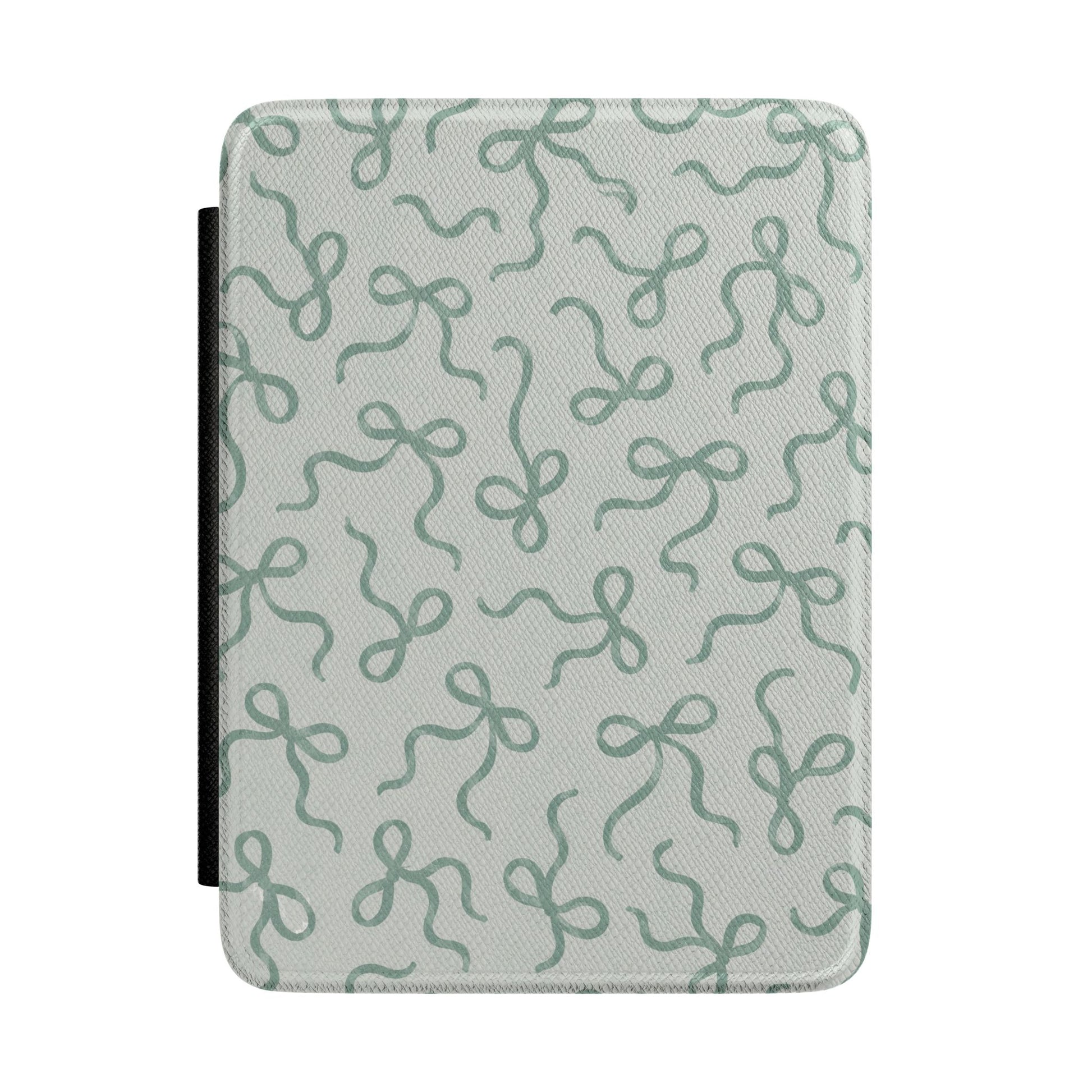 Sage Bows Kindle case — sage green and bows print