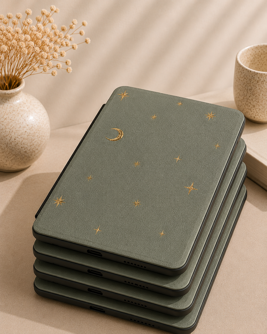 Sage crescent moon Kindle case — additional view