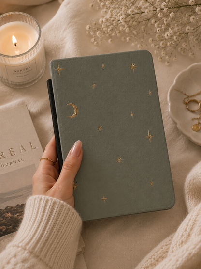 Sage crescent moon Kindle case — additional view