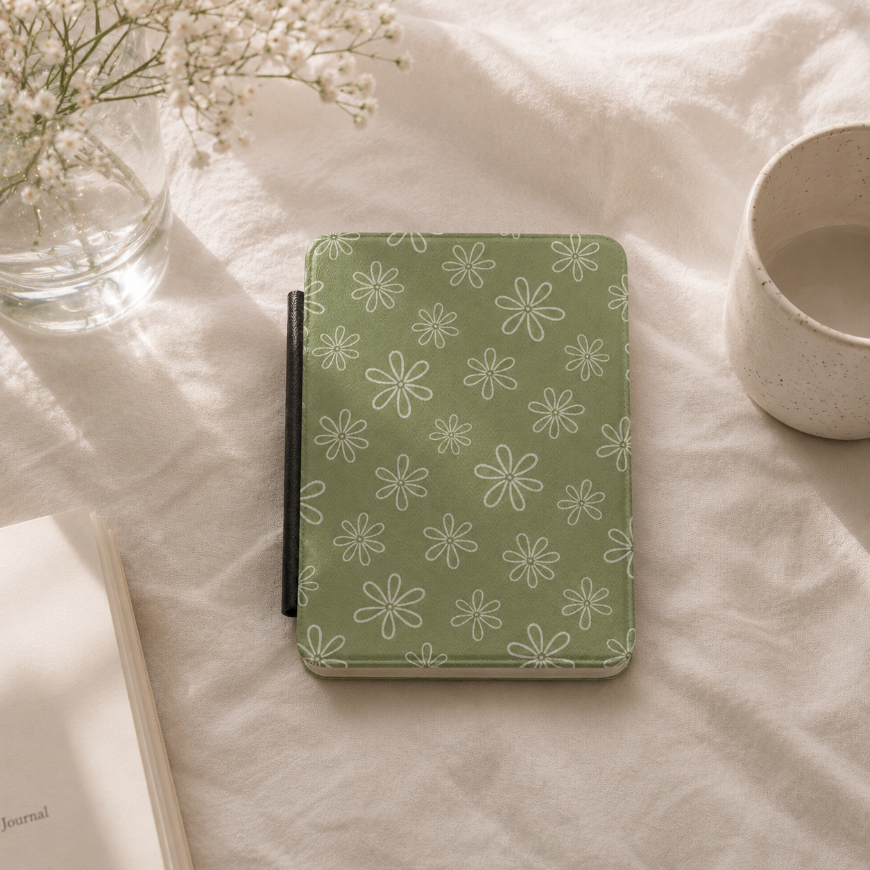 Sage Doodle Daisy Kindle Case - photo 3