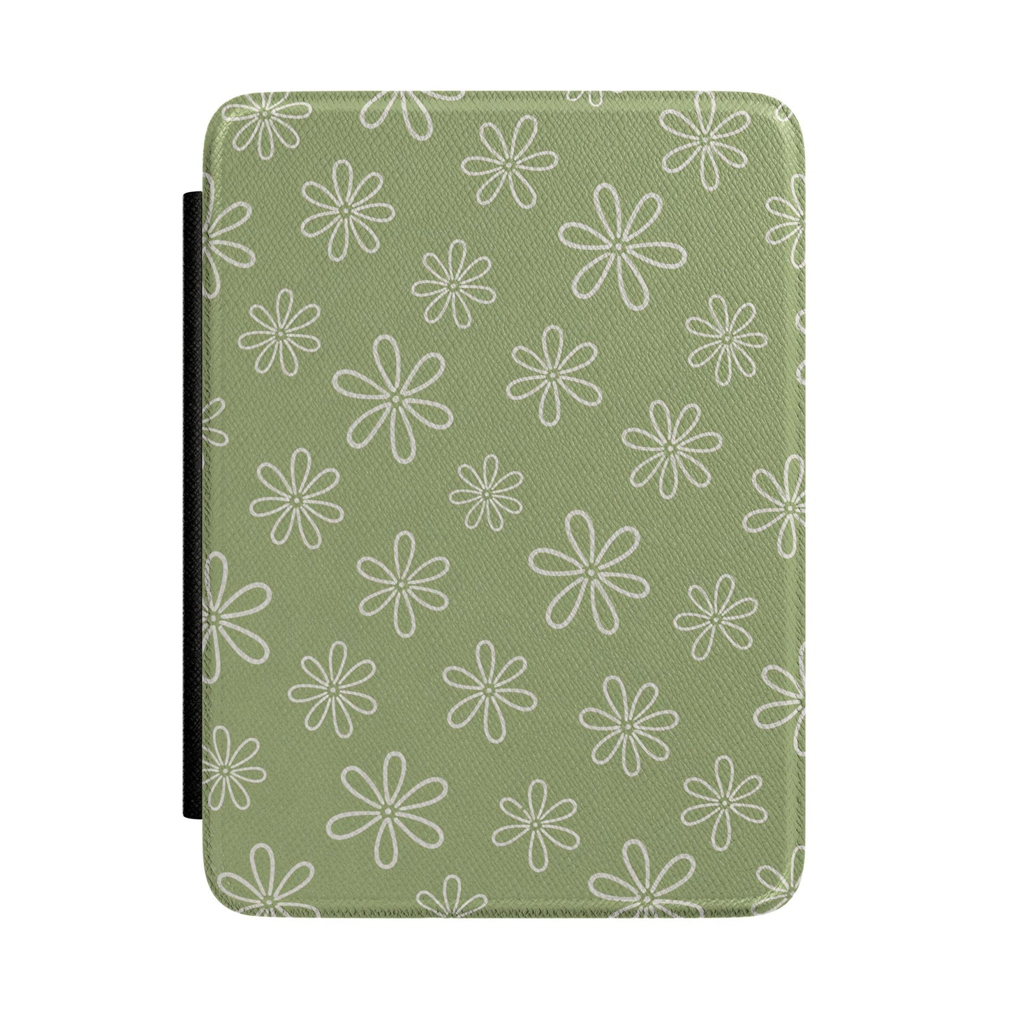 Sage Doodle Daisy Kindle Case - front view