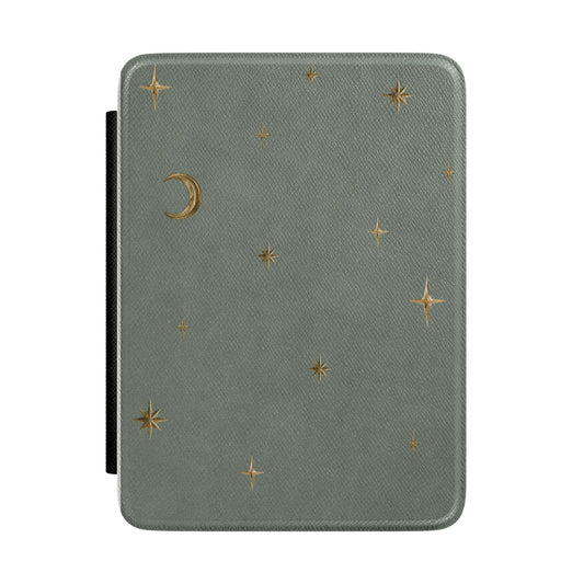 Sage Moon and Stars Kindle Case - front view