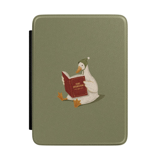 Sage Reading Duck Kindle Case - front view