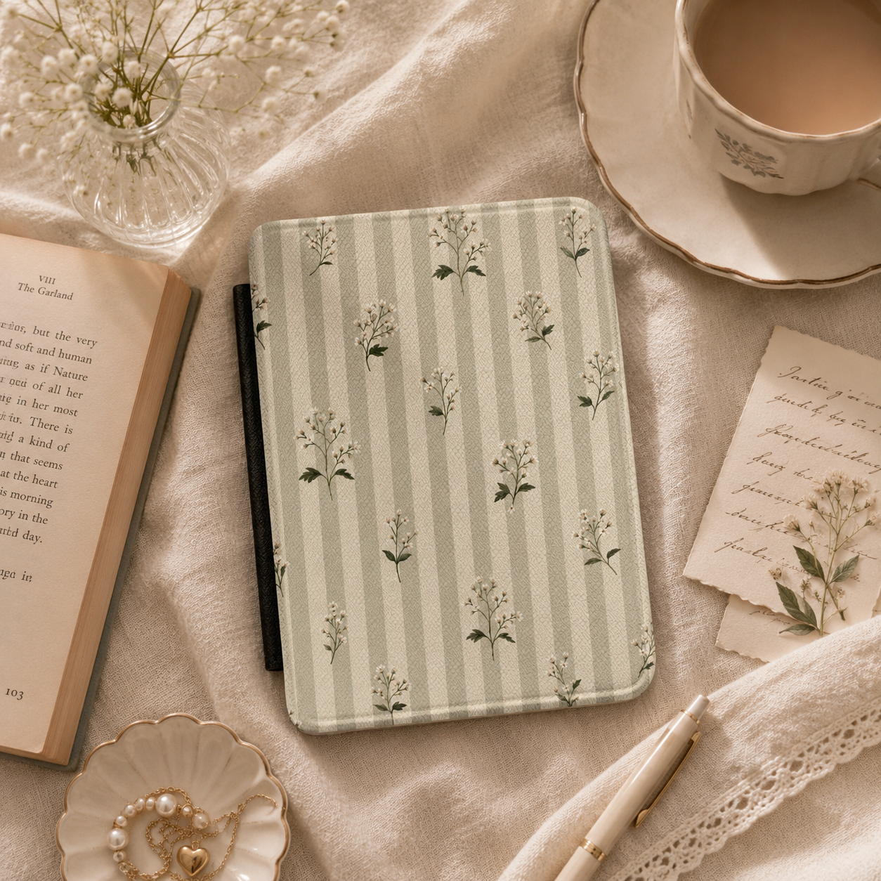 Sage Stripe Wildflower Kindle Case - photo 3